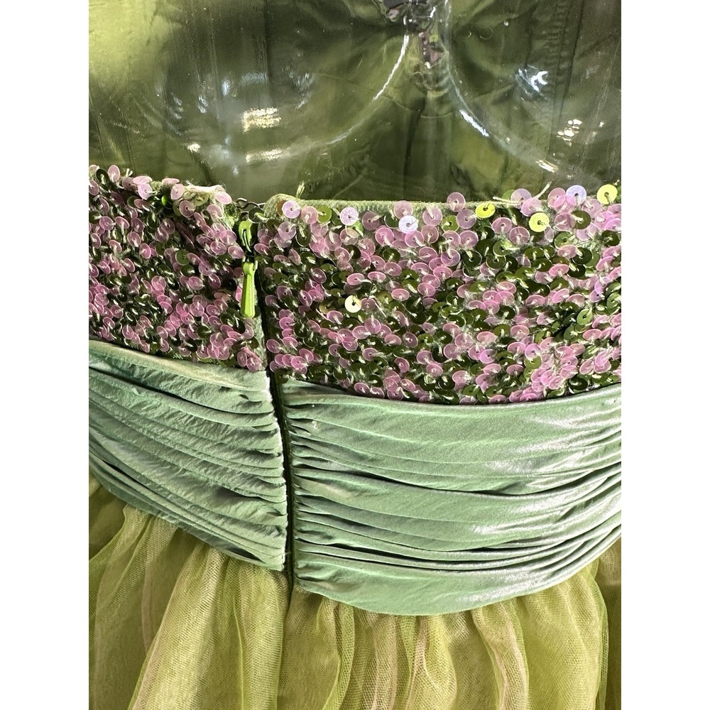 BG Haute Mini Dress Women Size‎ 6 Pink Green Formal Fairy Homecoming Tulle Y2K - Picture 3 of 12